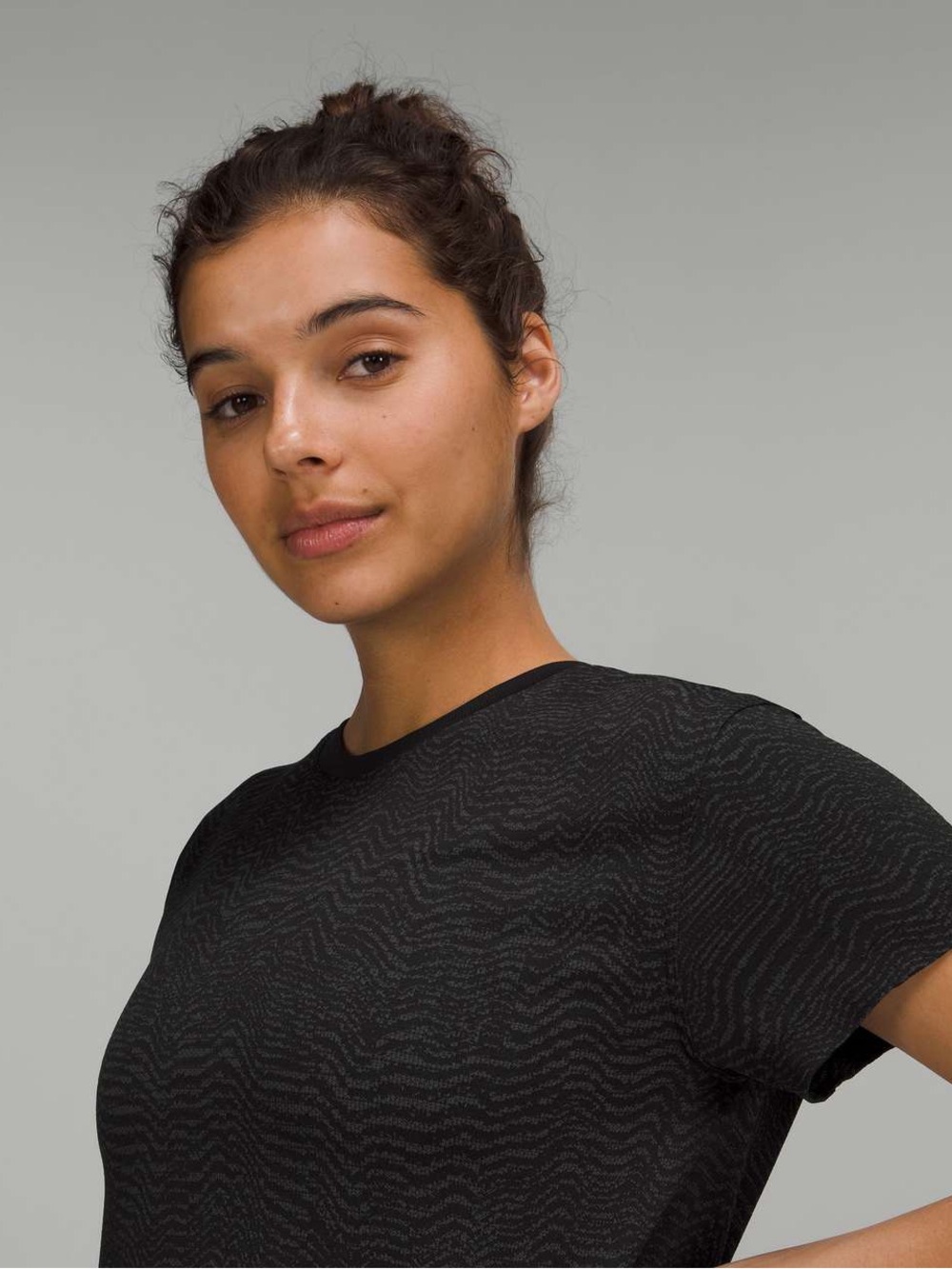 lululemon athletica black train to be short sleeve tee